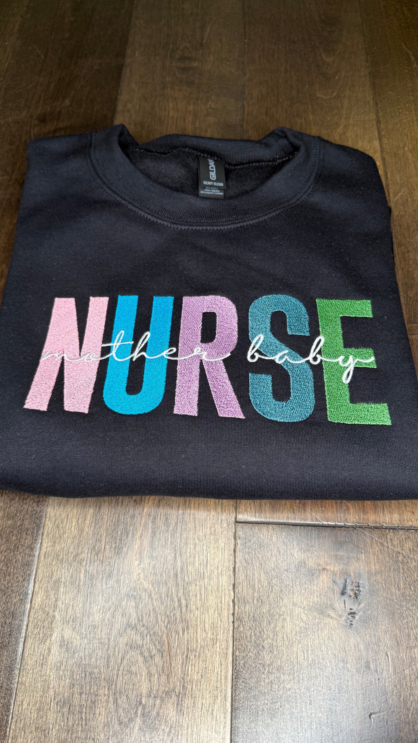 Embroidered Nurse Crewneck with Job Title