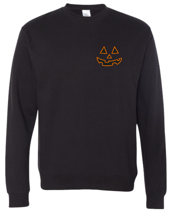 Pumpkin Embroidered Crew