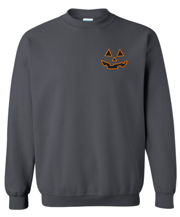 Pumpkin Embroidered Crew